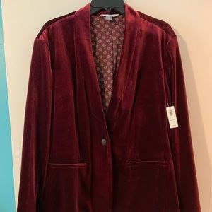 Burgundy velour blazer
